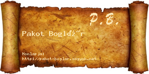 Pakot Boglár névjegykártya